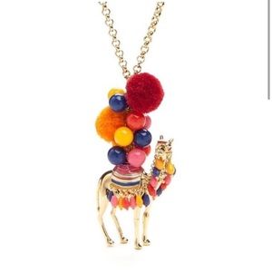 Kate Spade Gold Long Pendant Pom Pom Camel Necklace